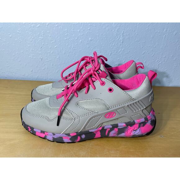 Heelys Force Gray Pink Camo Skate Sneakers Girls Size 5 Skater Kidcore - Picture 3 of 11